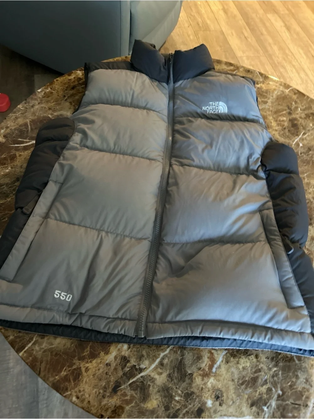 The North Face Two-Tone Gray Quilted Puffer Vest